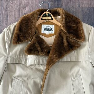 Vintage Woolrich Utility Coat Tan Plush Lined Men’s 40 Western Ranch Jacket